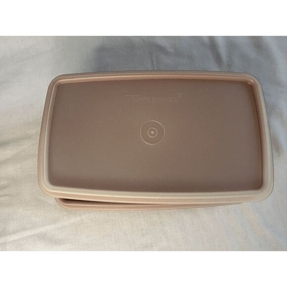 Tupperware Deli/Lunch Box Set of Two 816-13, Paprika Very Nice/ Clean, Storage - Picture 5 of 8